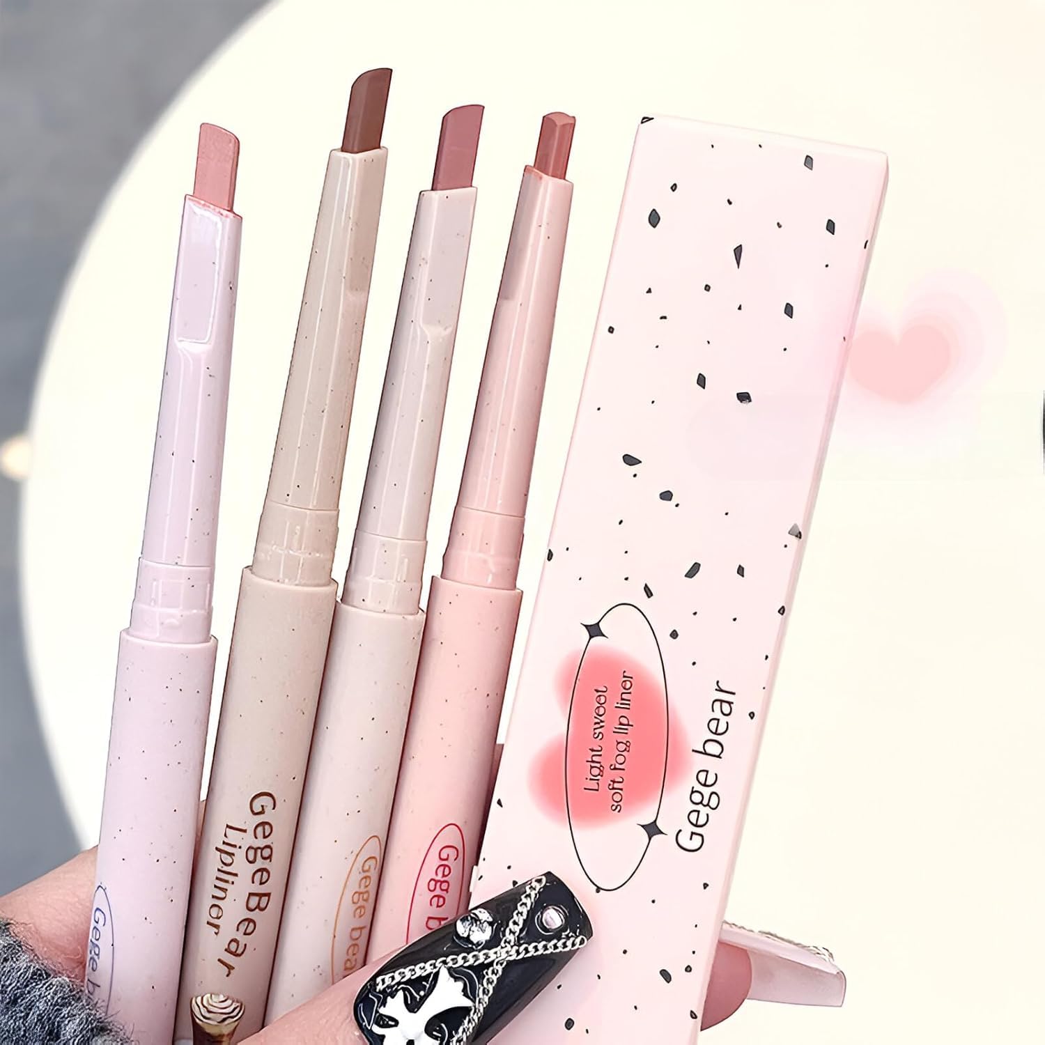 Gege Bear Matte Lip Liner | Highly-Pigmented Pencil For Shaping & Sculpting Lips Versatile Shades from Light Pink to Coffee Brown | Ultra-Fine 0.2mm Retractable Tip for Precision | Perfect Liquid & Matte Lipstick Base or Standalone Color For Women (01# A Mouthful of Milk, 0.8g)-image-24