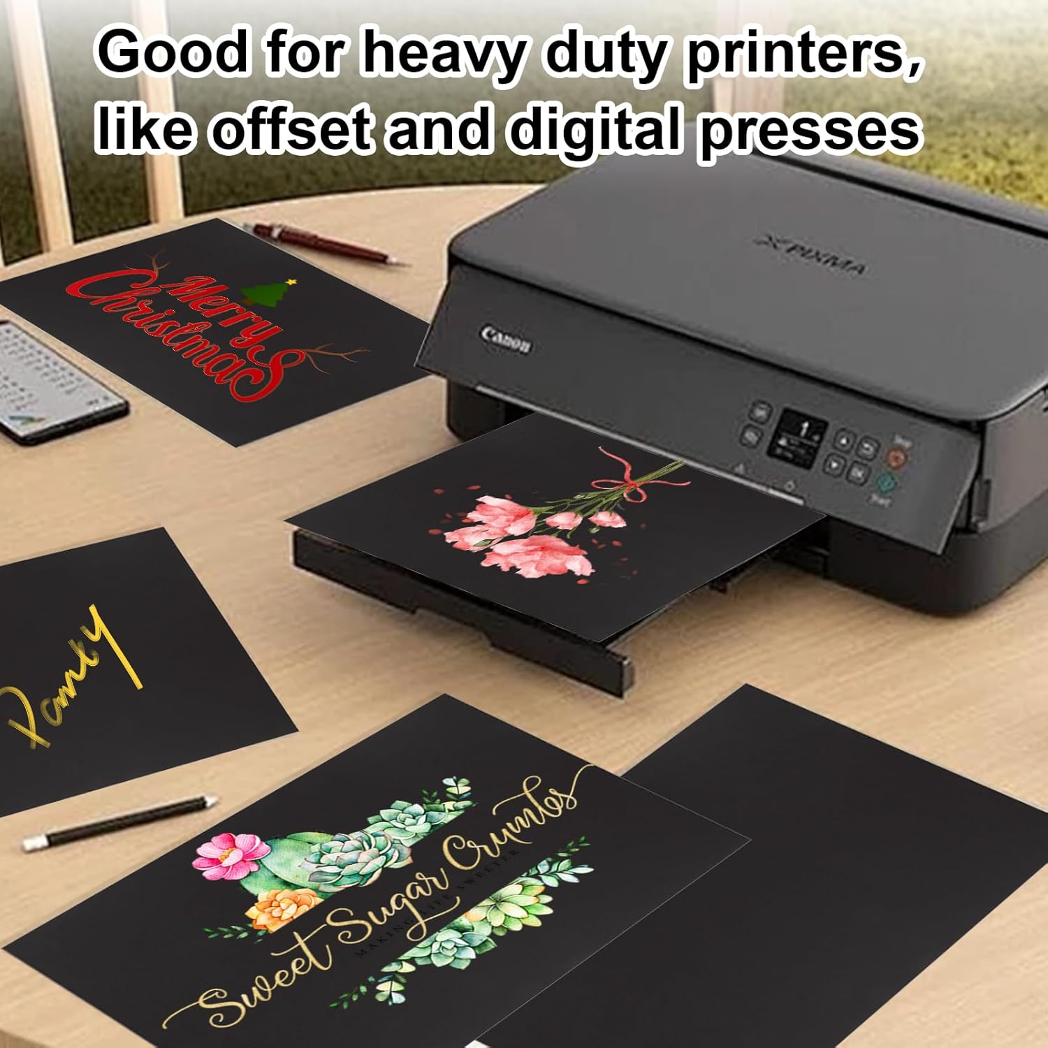 QTLCOHD 100 Sheets Black Cardstock 11 x 17 Inches Black Construction Paper Bulk Heavy Cover Card Stock for DIY Crafts Cards Making