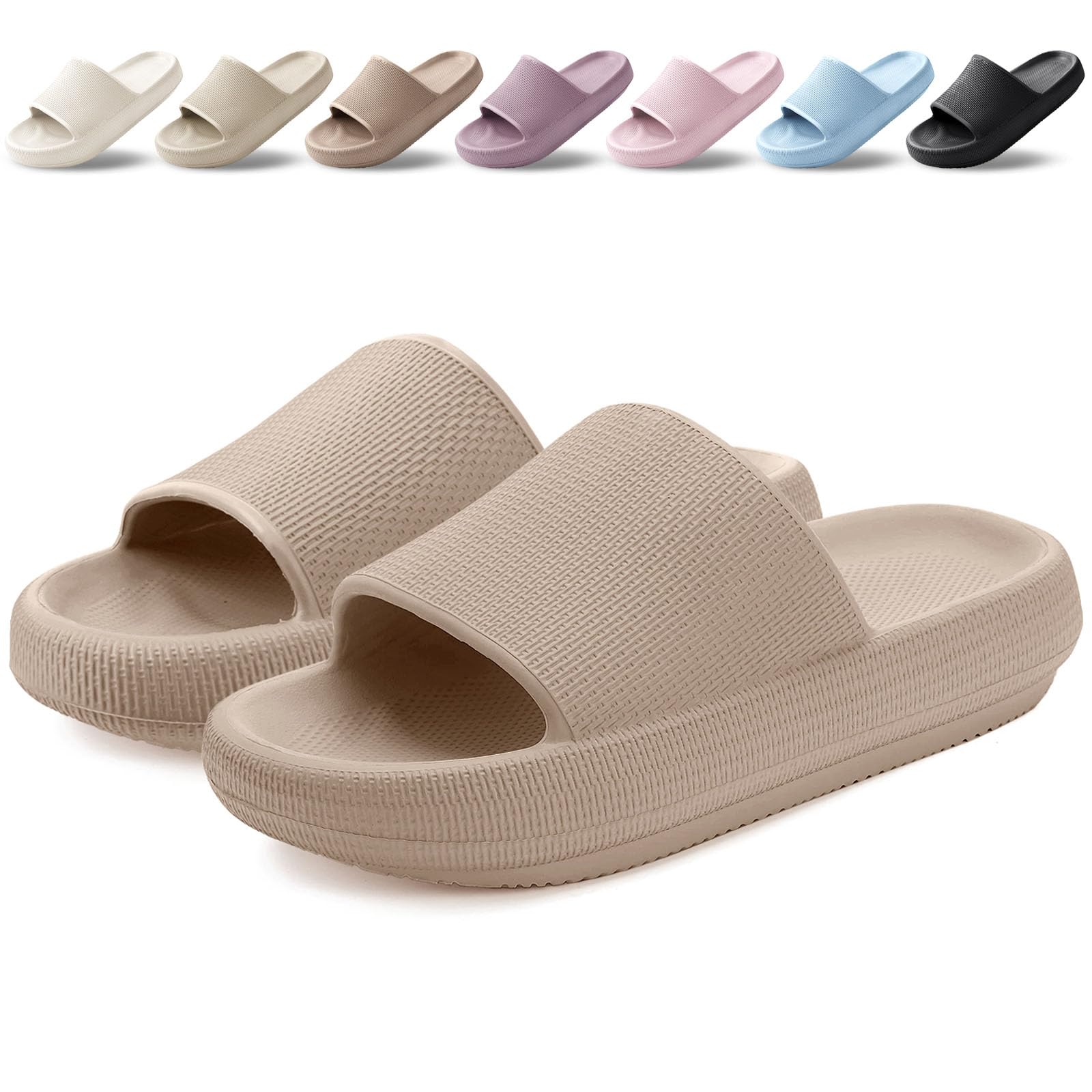 BAXIWUY Badelatschen Damen Badeschuhe Herren Schlappen Badeschlappe Cozislides Original Slippers Rutschfest Hausschuhe Sommer Pantoletten Wolkenschuhe Flip Flops Indoor/Outdoor