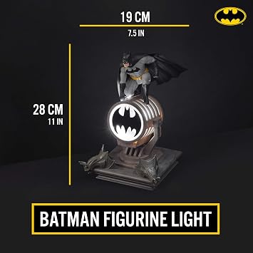 Paladone Batman Figurine Light - Officially Licensed DC Super Heroes Decor and Gift, Collectible Display Lamp Must Have for DC Comic Fans, USB Powered 27 LED Light