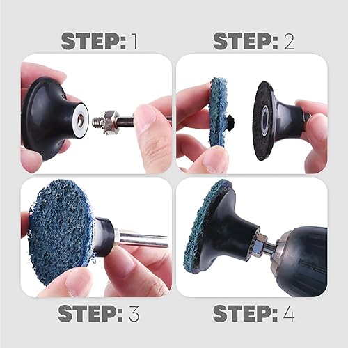 Miniatura 3 de Roloc Disco de lijado de superficie de disco SC-DR, tipo "R"  Paquete de 25 discos de molienda de 2 pulgadas removedor de óxido para metal  Comparar