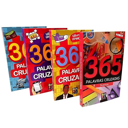 Kit 4 Livros | 365 Palavras Cruzadas | Pé da Letra