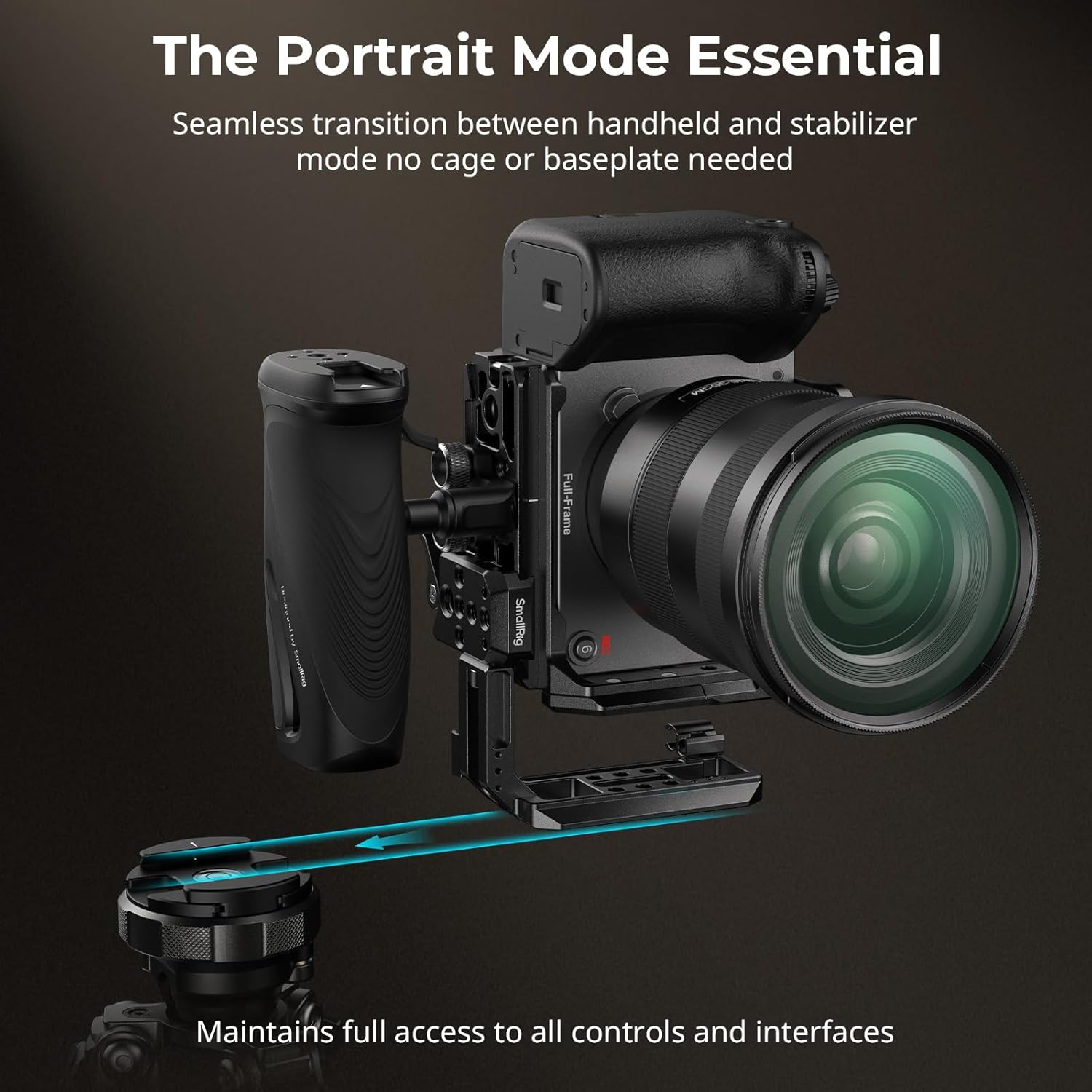 SMALLRIG Camera Cage Kit for Sony FX2, HawkLock Quick Release Cage with Top Handle, Wrist Strap and Cable Clamp for HDMI,Built in NATO Rail/QR Plate for Arca, Compatible with Original XLR Handle