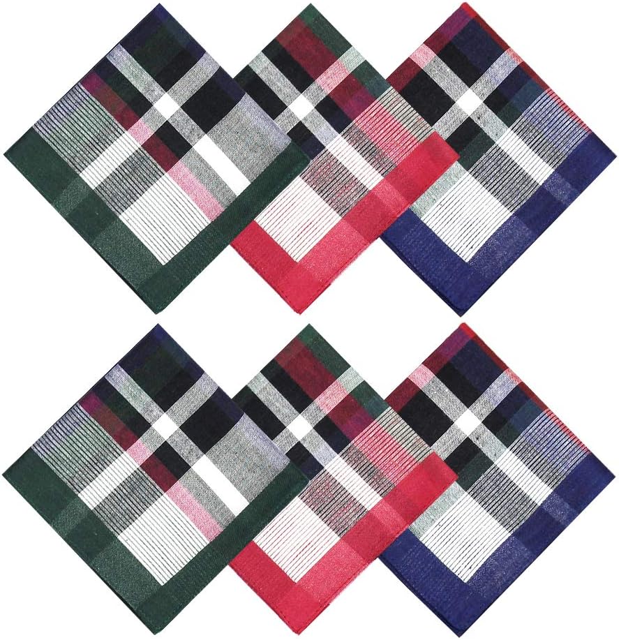 Zenssia Handkerchiefs Mens 100% Cotton Soft 6 Piece Gift Set