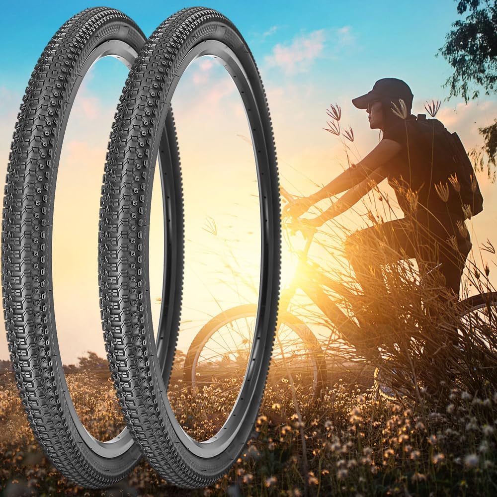 SIMEIQI 2 Pack 27.5x1.95 Inch Bike Tire for MTB Mountain Foldable Replacement Bicycle Tire for Jungle Trails Hills Commuter Bicycles