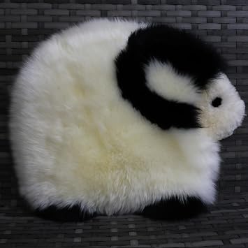 1814 Inch Sheepskin Chair Seat Pad Cream White Cute Cartoon Pattern Anti Slip Design Soft Comfortable for Sofa Bedroom Dressing Table Dining Table Chair Cover Car Seat Cushion.