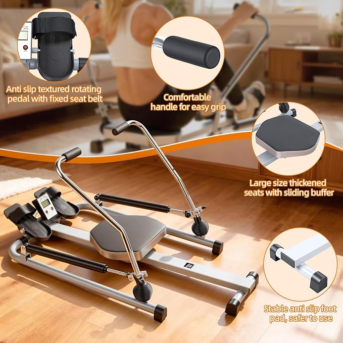 Máquina de remo hidráulica con monitor LCD y asiento ajustable miniatura 8