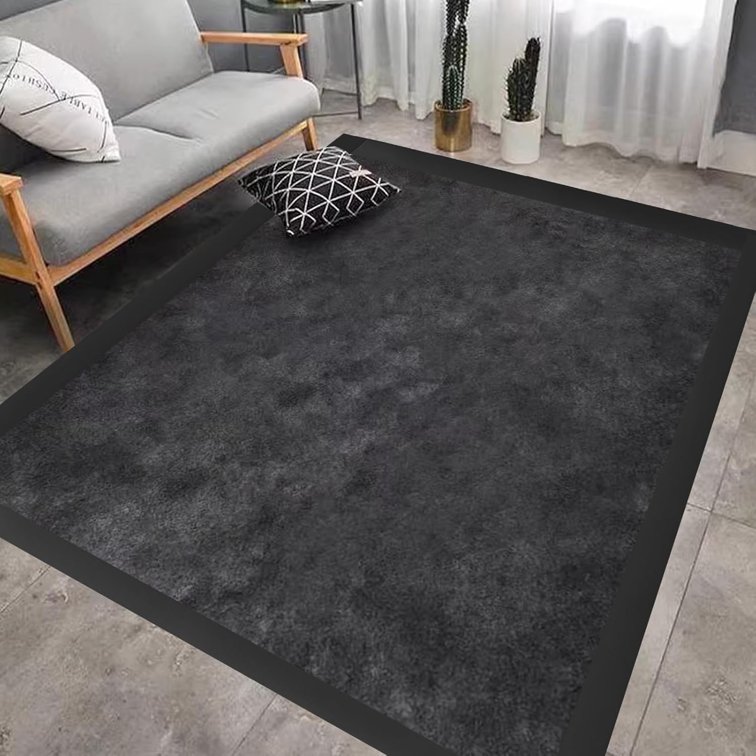 Floor Transition Strip Self Adhesive 2"×20' Black Vinyl Floor Transition Strip Floor Divider Strip Flooring Transition Strips for Laminate Flooring, Uneven Floors, Carpet (20FT, 2in, Black)