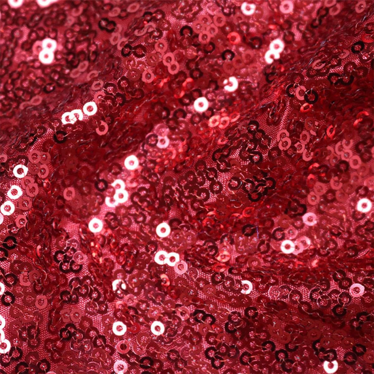 LALAFINA Mantel de Lentejuelas Rojo para Boda y Fiesta, Decoración de Mesa Elegante de Poliéster, Lavable Eventos y Banquetes