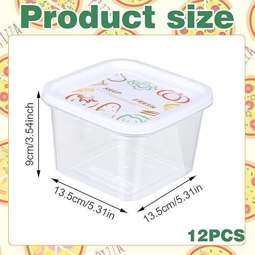 Miniatura 2 de Caja a prueba de masa de pizza  Juego de 12 recipientes apilables a prueba de masa con tapa para masa de tamaño familiar