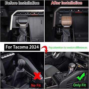Aunginsy Car Gear Shifter Hand Brake Cover Trim Compatible with Toyota Tundra 2022+, Sequoia 2023& Tacoma 2024+, ABS Automatic Center Console Gear Shift Head Knob Scratch Protector Cover Accessories