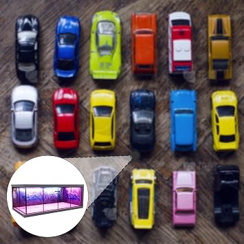 Diorama 1/64 Scenery Diorama Parking Lot,Simulation Diecast Model Car Display Case, Toy Car Display Storage Garage with Ambient Lighting for Collectors Gifts, B
