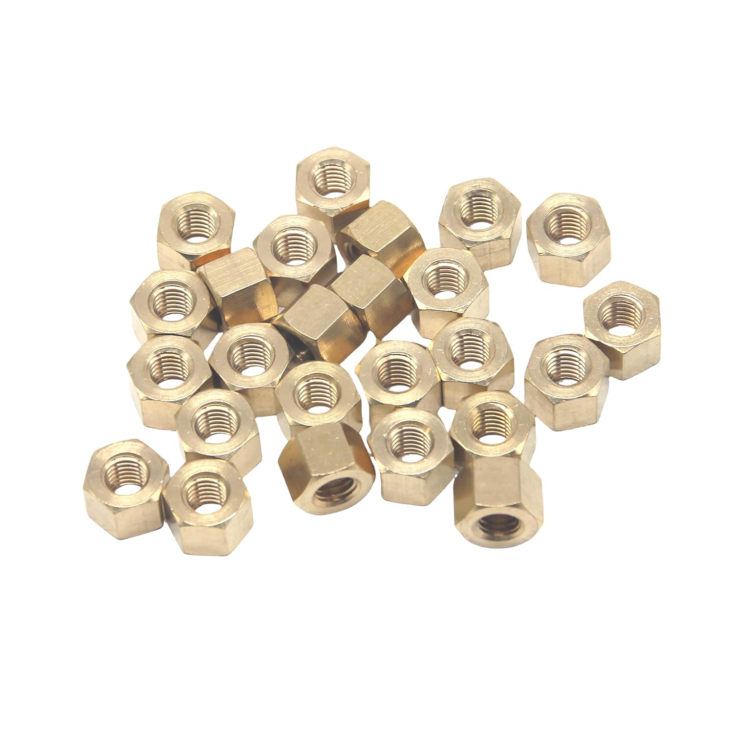 HFS(R) Thread Hex Nuts 3/8"-16, Solid Brass Hex Nut (100PCS/Pack)