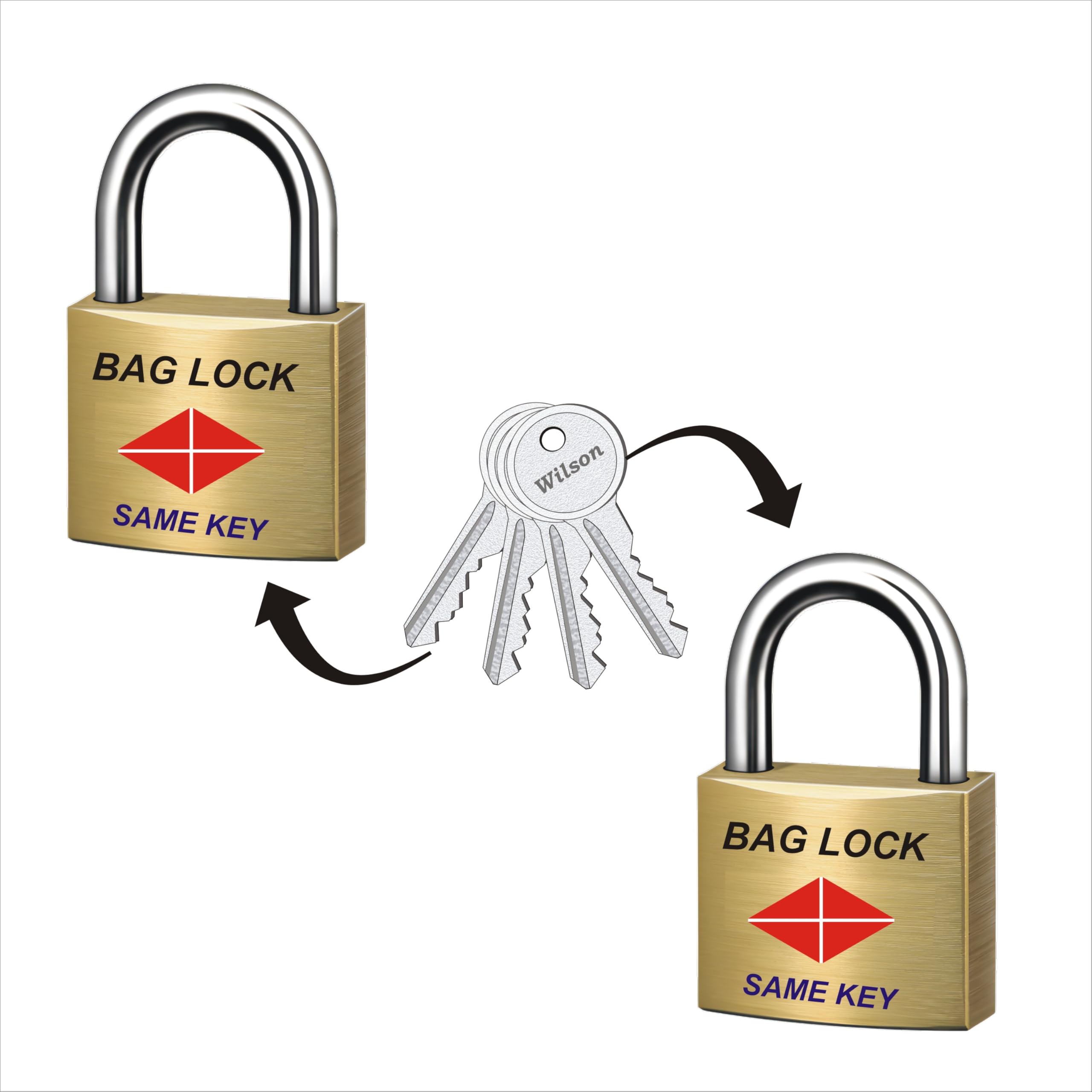 wilson locks Wilson Locks- 2 Pc. Set Small Bag Padlock with Steel Shackle, Master Key System, Common Key for Multiple Locks (2 Lock 4 Keys)-picture-33