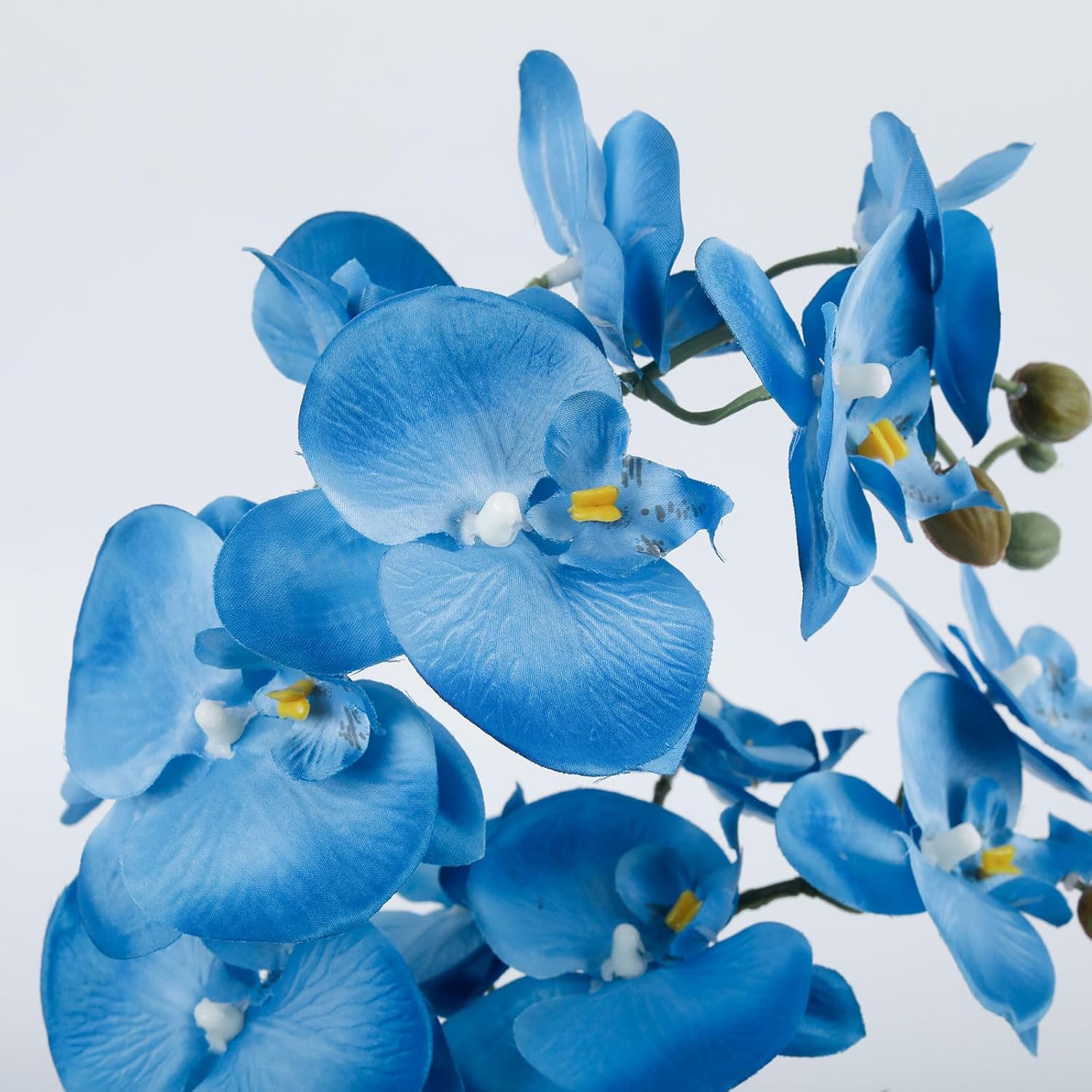 17“ Artificial Orchid Flowers Potted,Realistic Faux Blue Flowers in Pots for Bathroom Kitchen Home Office Living Room Table Decor Indoor Outdoor - Image 4