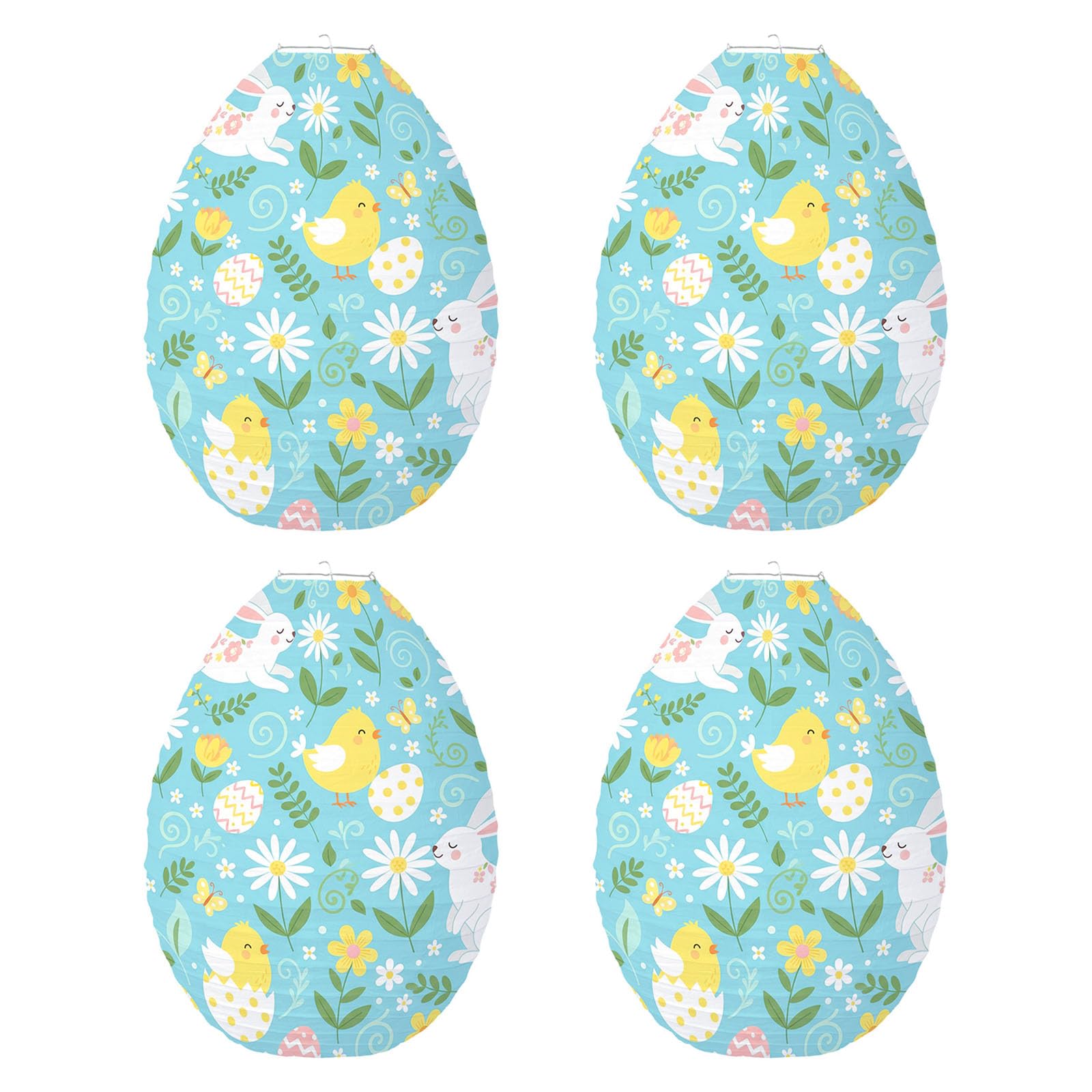 Jazuaiao 4Pcs Festival Eggs Light Decoration Paper Eggs Paper Hanging Ornament for Wall Ceiling Garden Home Decoration