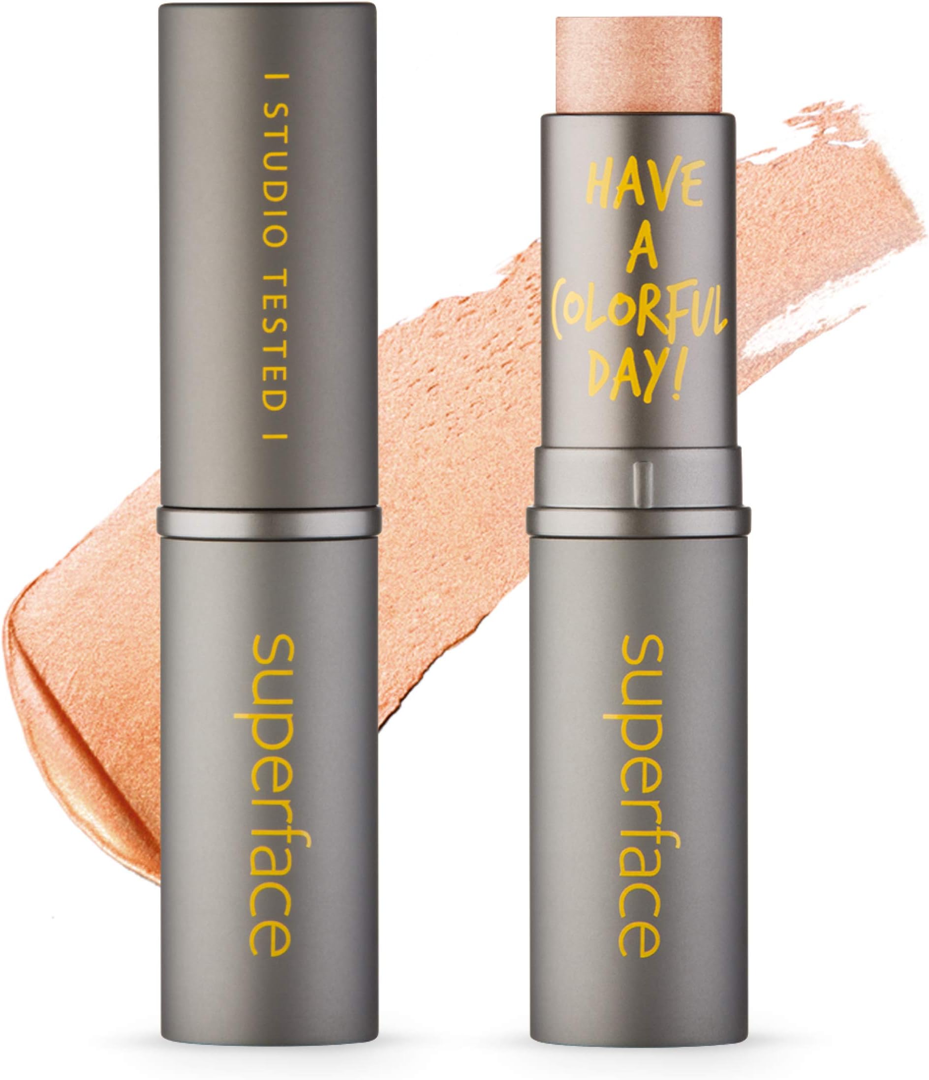 Superface Multi-Lightful Bronzer Stick Oil Free Cream Highlighter Illuminator Eyeshadow Long Lasting Makeup Natural Look Easy Application Glow Stick for Cheek, Eye (Gold Rush) (Gold Rush)