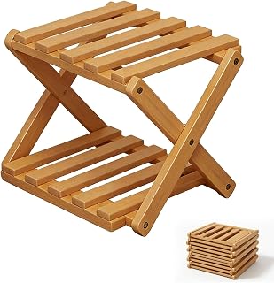 2026 New 9 Tier Bamboo Shoe Rack, Bamboo Shoe Storage Rack, Foldable Vertical Organizer, Tall Narrow Freestanding Shelf for Entryway, Closet, Bedroom, Small Spaces (2 Layers)