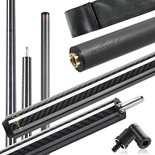 PODAYUDE Carbon Fiber Break Jump Cue - 3 Pieces Carbon Fiber Pool Cue Stick Uni-Loc Joint 12.9mm Tips Break Cue Pool Stick 58" Billiard Cue Sticks - 20oz
