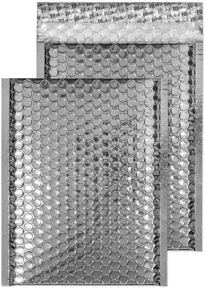 Blake Purely Packaging C5+ 250 x 180 mm Peel & Seal Metallic Padded Bubble Envelopes (MBS250) Sterling Silver - Pack of 100