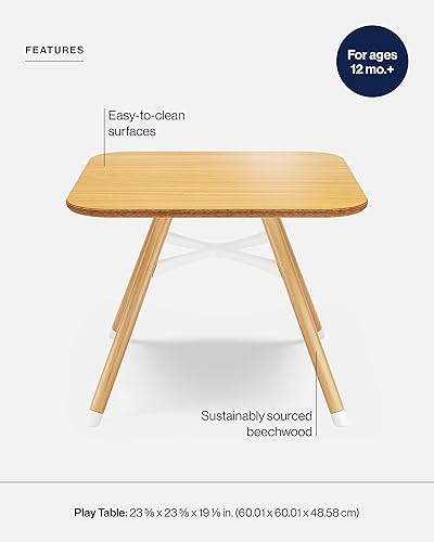 Miniatura 3 de Lalo La mesa de juego, mesa preescolar de madera y mesa de actividades para niños con superficie fácil de limpiar - Instalación rápida y fácil -