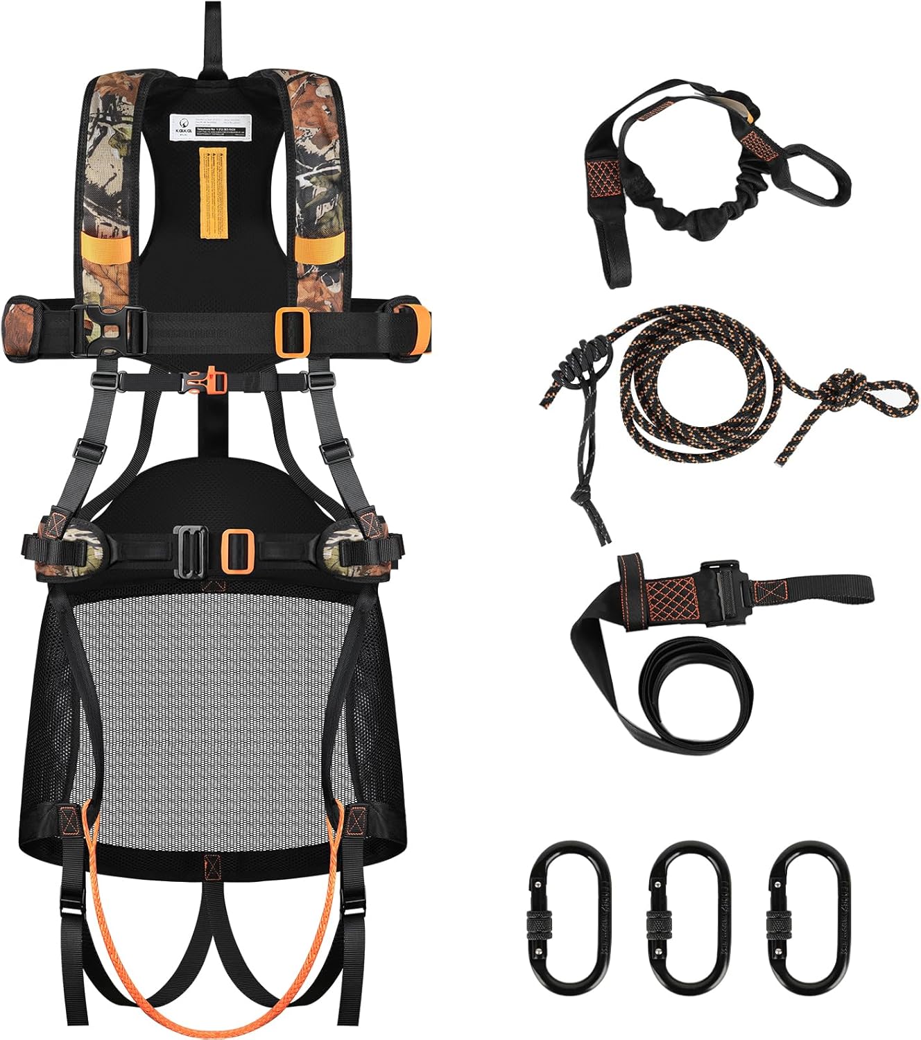 Kalkal Tree Stand Harness, Tree Saddle Safety Harness Hunting for Men, Hunter Safety System Harness with Bridge and Safety Rope