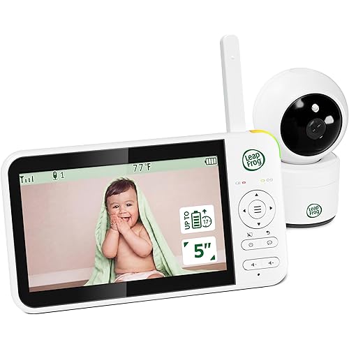 LeapFrog Video Baby Monitor - 5-Inch Color Screen, 31-Hour Battery, Secure Non-WiFi FHSS, Remote Pan Tilt Zoom, Night Vision, 2-Way Talk | LeapView 360