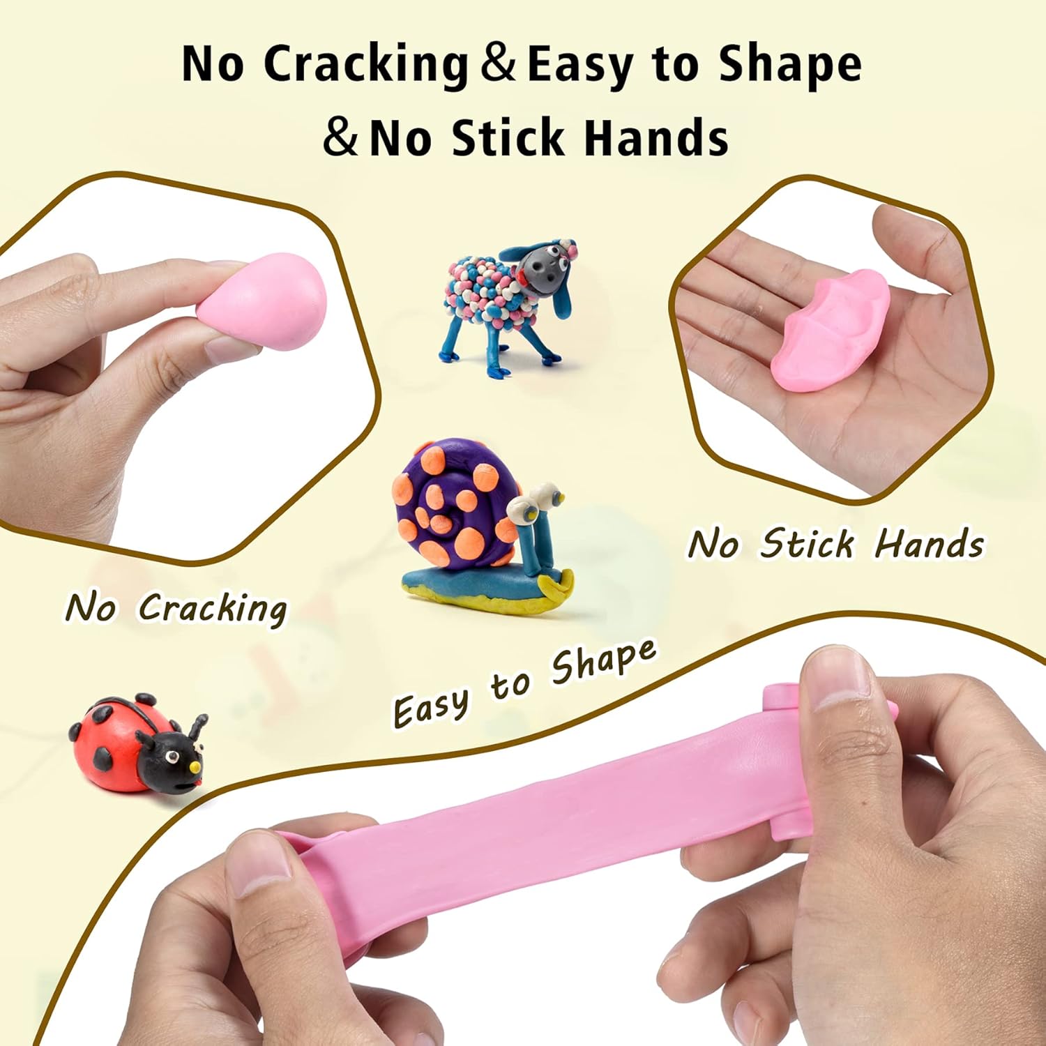 Aestd-ST Polymer Clay 60 Colors, Modeling Clays for Kids DIY Starter Kits, Oven Baked Model Clay, Non-Sticky,with Sculpting Tools, Holiday Gift for Children and Artists.