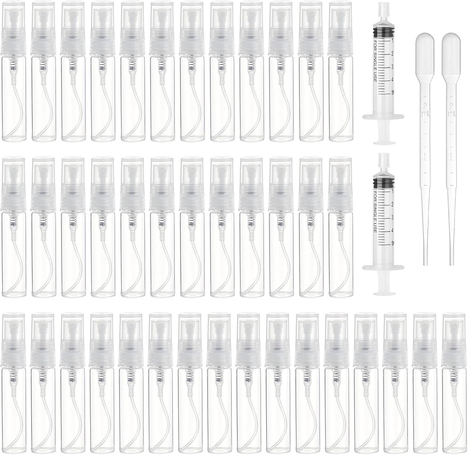 40 stuks parfumverstuiver spuitfles, transparante parfumverstuiverflessen, reisgeurverstuiver, navulbaar, zakverstuiver met 2 ml pipet en 5 ml spuiten voor parfum, lichaamsverzorging vloeistof 40 stuks parfumverstuiver spuitfles, transparante parfumverstuiverflessen, reisgeurverstuiver, navulbaar, zakverstuiver met 2 ml pipet en 5 ml spuiten voor parfum, lichaamsverzorging vloeistof