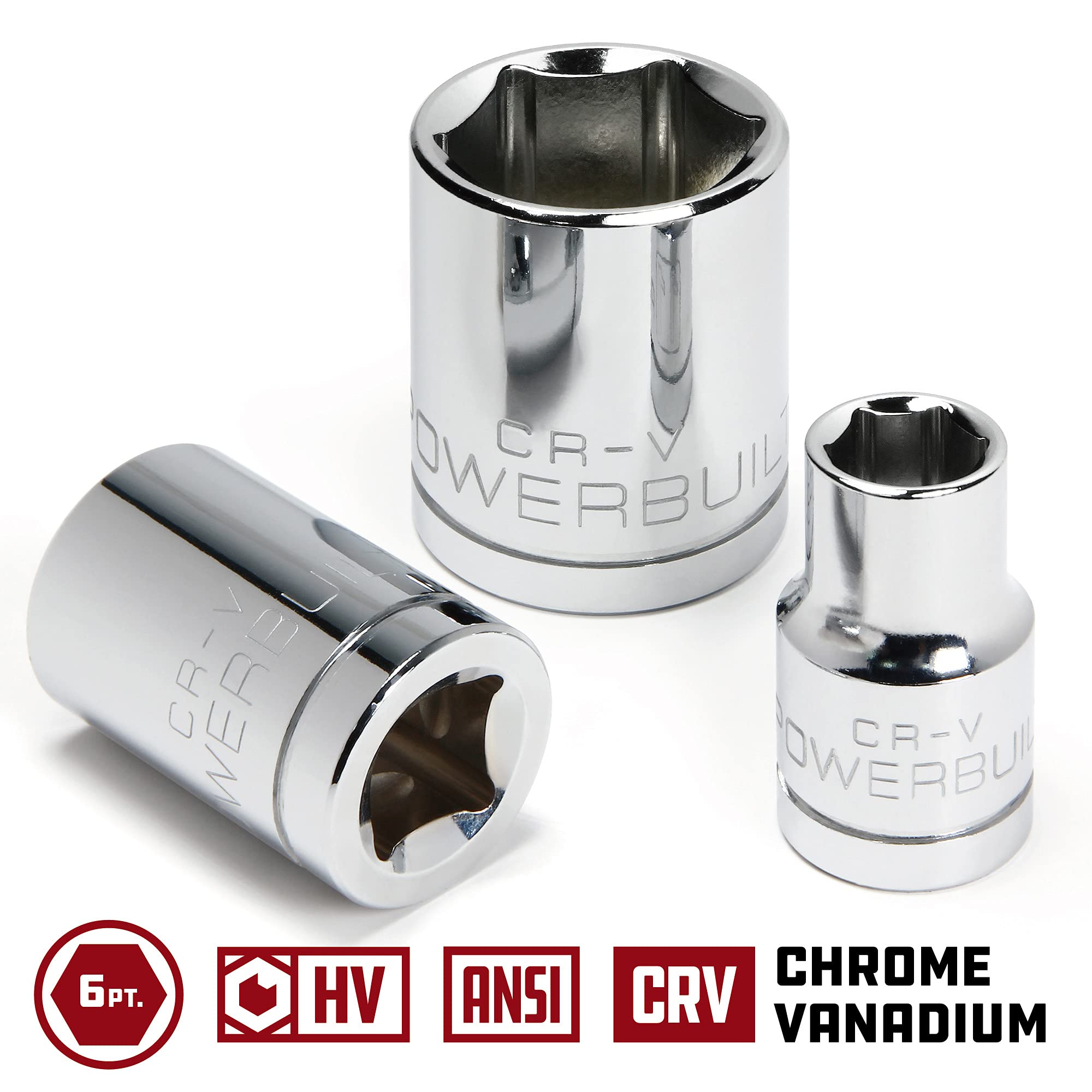 Powerbuilt 940027 3/8" Dr. 6 Pt. Metric Standard Socket, 12mm, Silver - Image 3