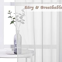 Vista 4 de NICETOWN Cortina transparente para puerta de patio, cortina vertical de gasa, panel de cortina extra ancho, tratamiento de ventana para puerta Gris