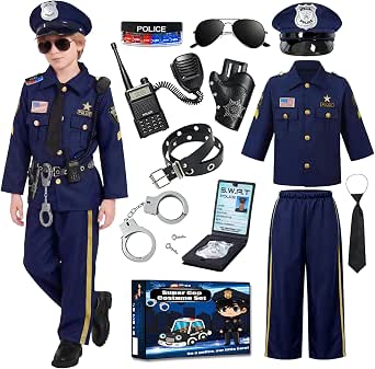 11-Piece Kids Police Costume Set with Accessories