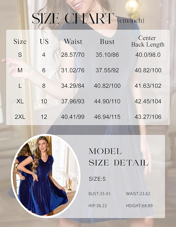 Wedtrend Sparkly Dresses for Women Glitter Semi Formal Dresses for Teens | Cocktail Dress for Women,Homecoming Party Dress for Teens, Ruffled Dresses for School Dance, A-Line V-Neck Short Dress