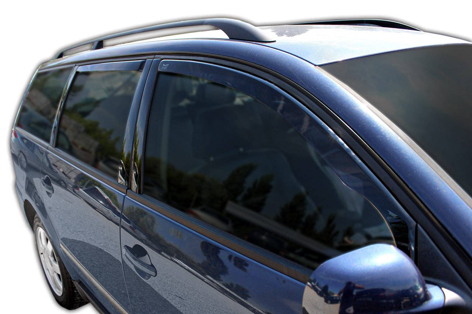 J&J AUTOMOTIVE Windabweiser passend für Volkswagen Passat B5 Kombi 1997-2004 4tlg, Heko Regenabweiser Vorne Hinten Getönt Dunkel Passform