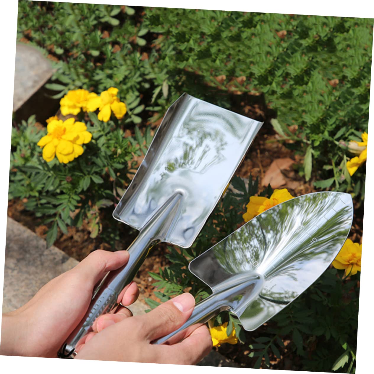 OFFSCH Gardening Tools Set 2pcs Hand Trowel Shovel Ergonomic Handle Perfect for Flower Planting