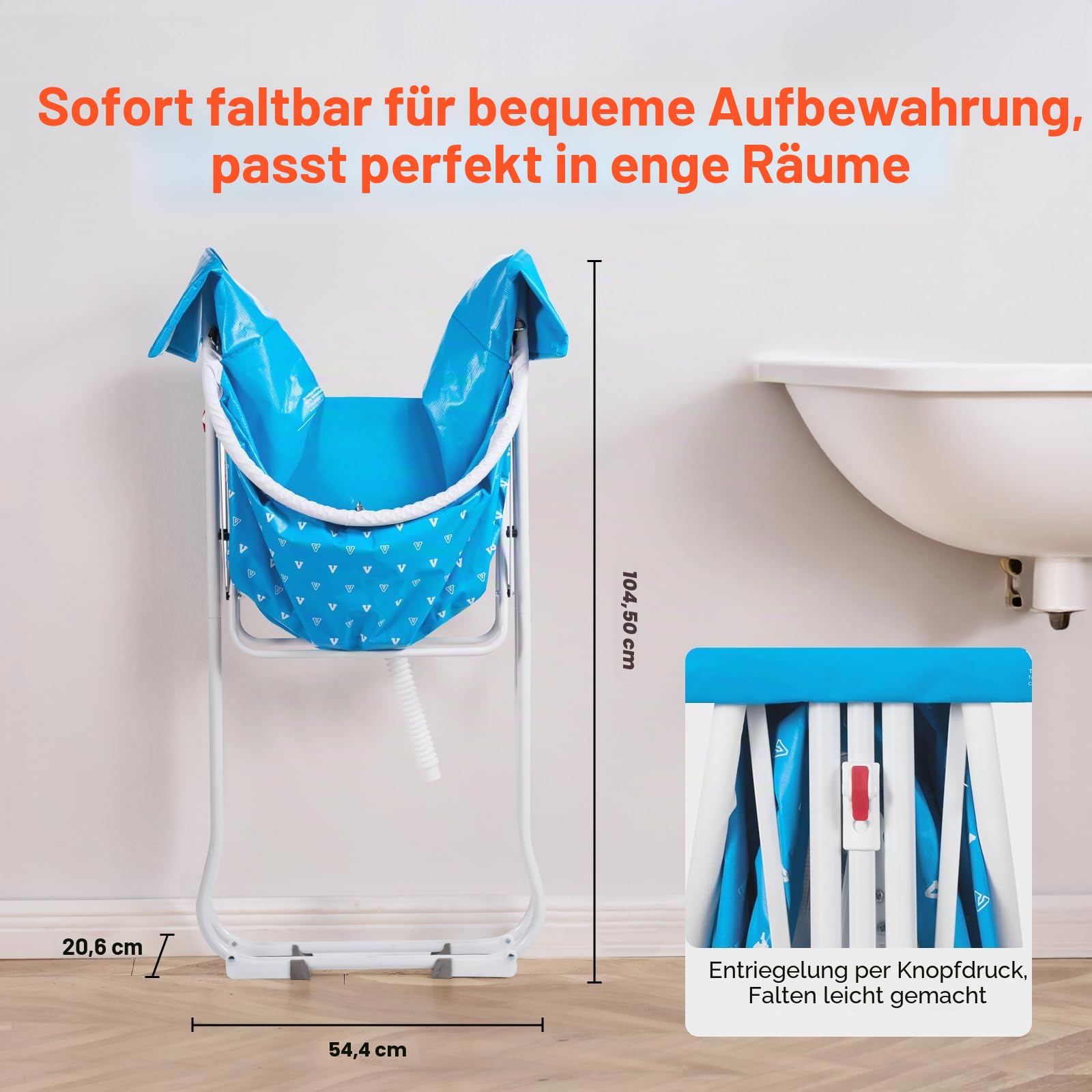 VEVOR Tragbare Hundebadewanne, erhöhte & zusammenklappbare, Haustierbadewanne mit Schnellentwässerung, Badewanne zum Waschen & Pflegen Kleiner & mittelgroßer Hunde und Katzen, Hellblau