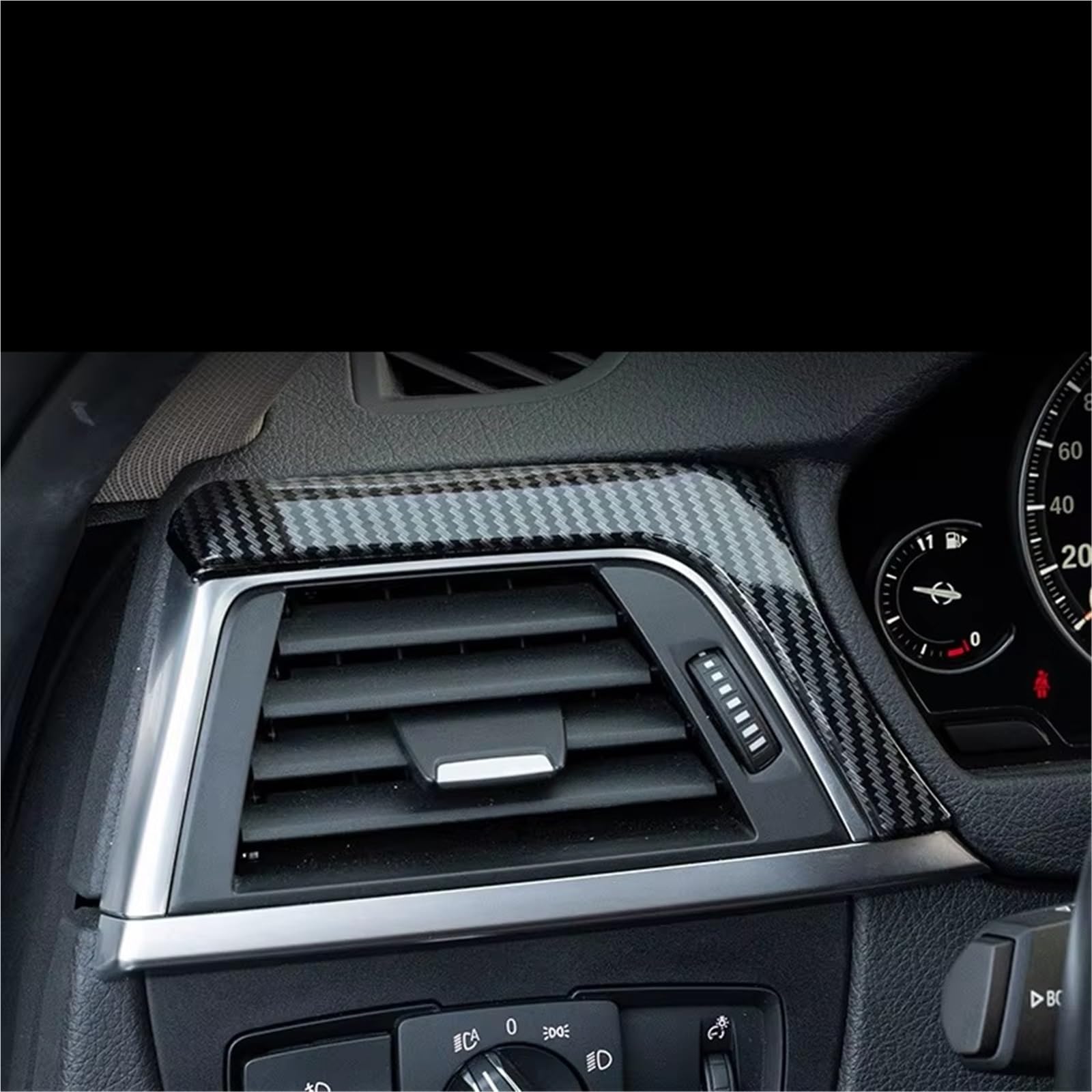Adorno Salida De Aire Compatible Con F30 F34 F32 F33 F36 2013-2018 Patrón De Fibra De Carbono Embellecedor Interior Panel De Control Central Embellecedor Estilo De Coche
