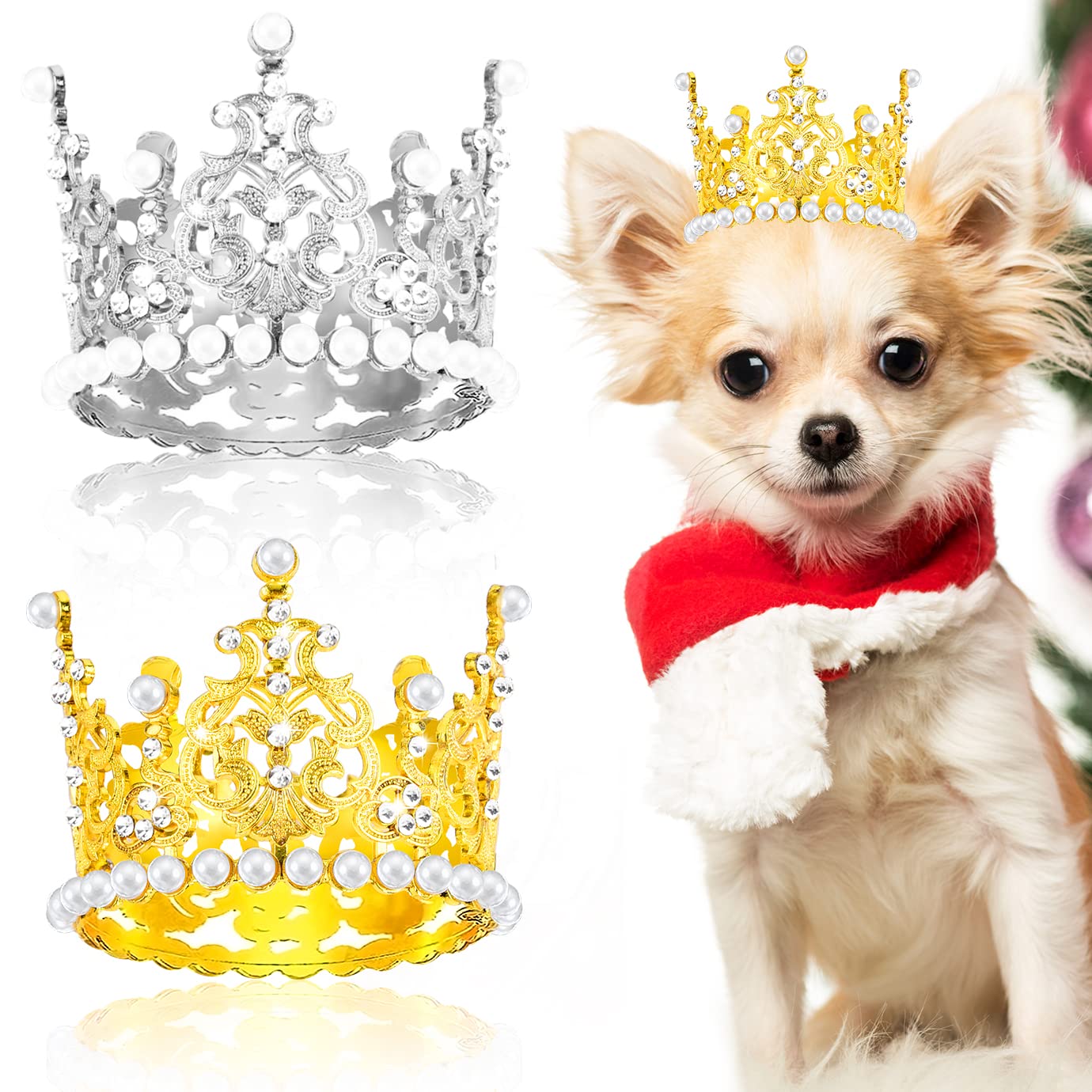 Valentinstag Hund Stirnband & Halsband Set – Mit Herz, Pailletten & Glöckchen, Verstellbar Für Kleine Bis Große Hunde