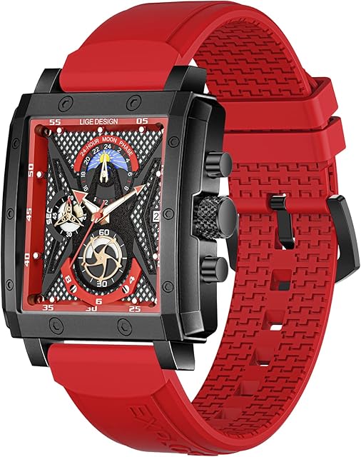 LIGE Mens Watch 30M Waterproof Fashion Luxury Cool Analog Quartz Chronograph Date Function Japanese Quartz Movement Watches for Men