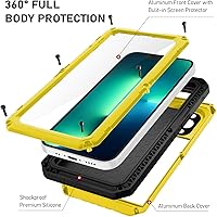 Vista 27 de Beasyjoy Funda impermeable para iPhone 13, funda de metal con protector de pantalla integrado, resistente protección de cuerpo completo, grado