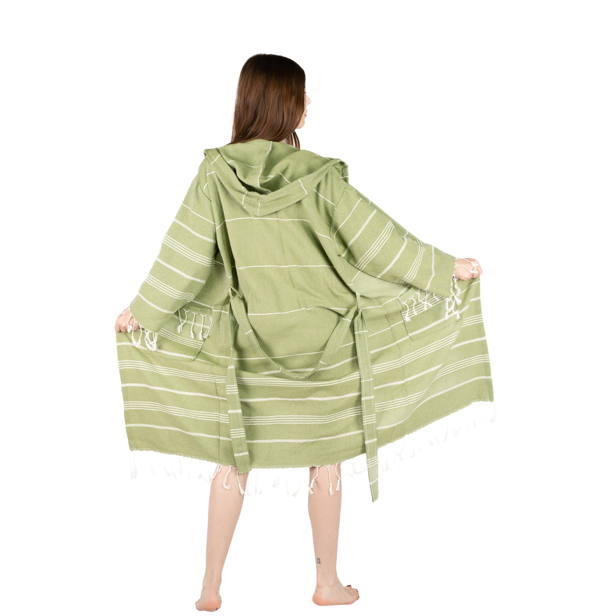 esma cim ec peştemalcim Striped Robe for Beach, Pool, Spa, Bath, Organic Cotton Kimono Robe, Beach Cover Up