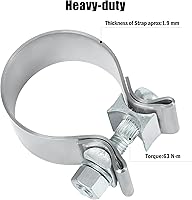 Vista 4 de Abrazadera de escape de 2.25 pulgadas, abrazadera de banda de escape estrecha de 2 1/4 de acero inoxidable 304 (2 piezas)