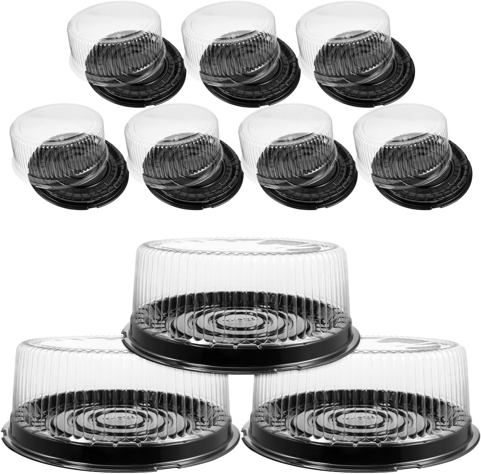 NUOBESTY 10pcs Disposable Cake Containers Clear Cake