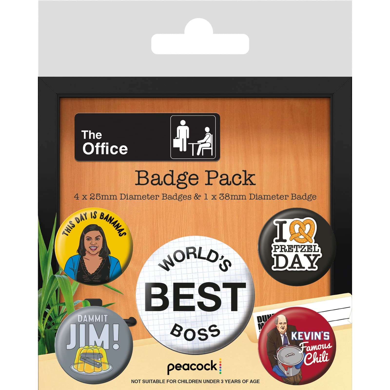Pyramid International Multicolour The Office Badges (Famous Quotes Designs) Set Of 5 - Official Merchandise