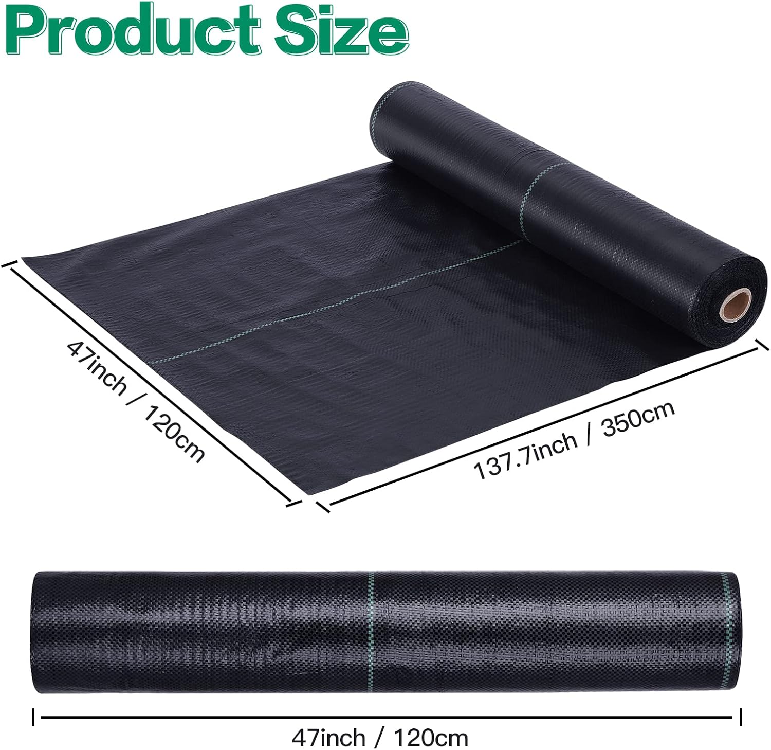 4FT x 115FT Weed Barrier Landscape Fabric, Premium Heavy Duty Woven Garden Ground Cover Weed Block Control Mat Cloth for Gardening, Planting, Farming, Landscaping Flower Bed Driveway