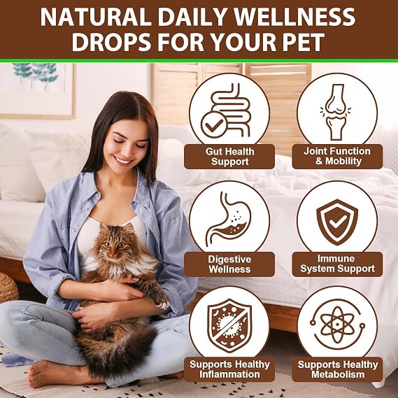 Turkey Tail Mushroom for Cats,Turkey Tail Mushroom Liquid Extract for Immune & Digestive, Joint, Energy,Cat Mushrooms Drop with Turmeric & Probiotic,Faster Absorption- 60ml