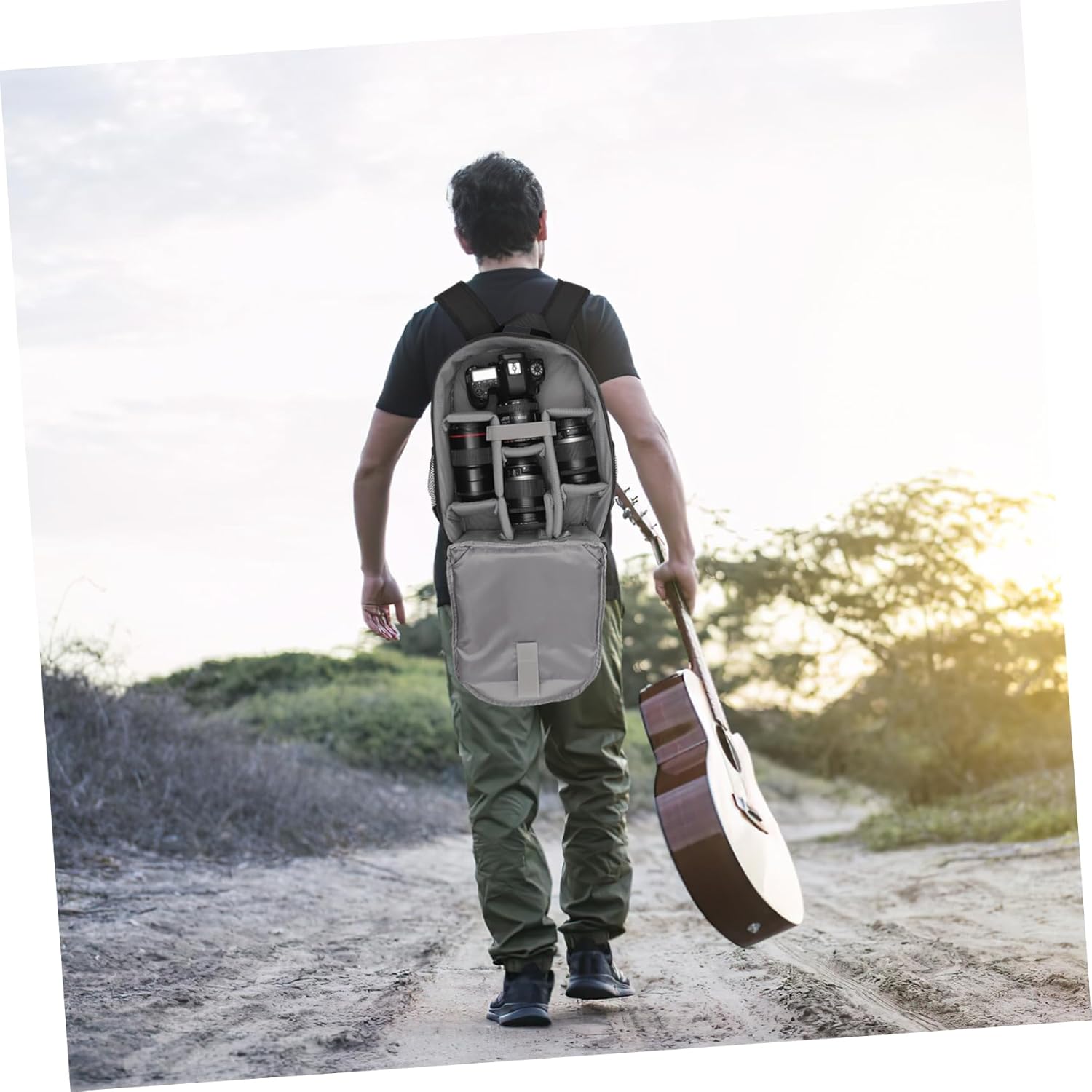 MERRYHAPY Large Capacity Camera Backpack Photography Bag for Travel Lightweight and Portable Design for DSLR Mirrorless Cameras