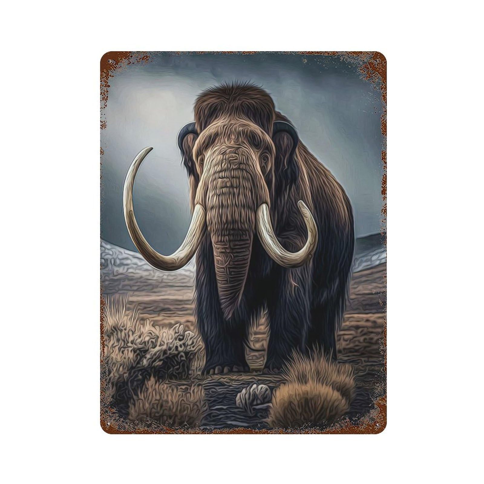 Mammoth 15.7"x11.8" Distressed Metal Wall Sign, Industrial Home Decor for Patio, Garden Room And Bar Decor