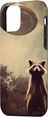 Vista 29 de iPhone 13 Pro Max Vintage alien raccoon UFO Alien Case
