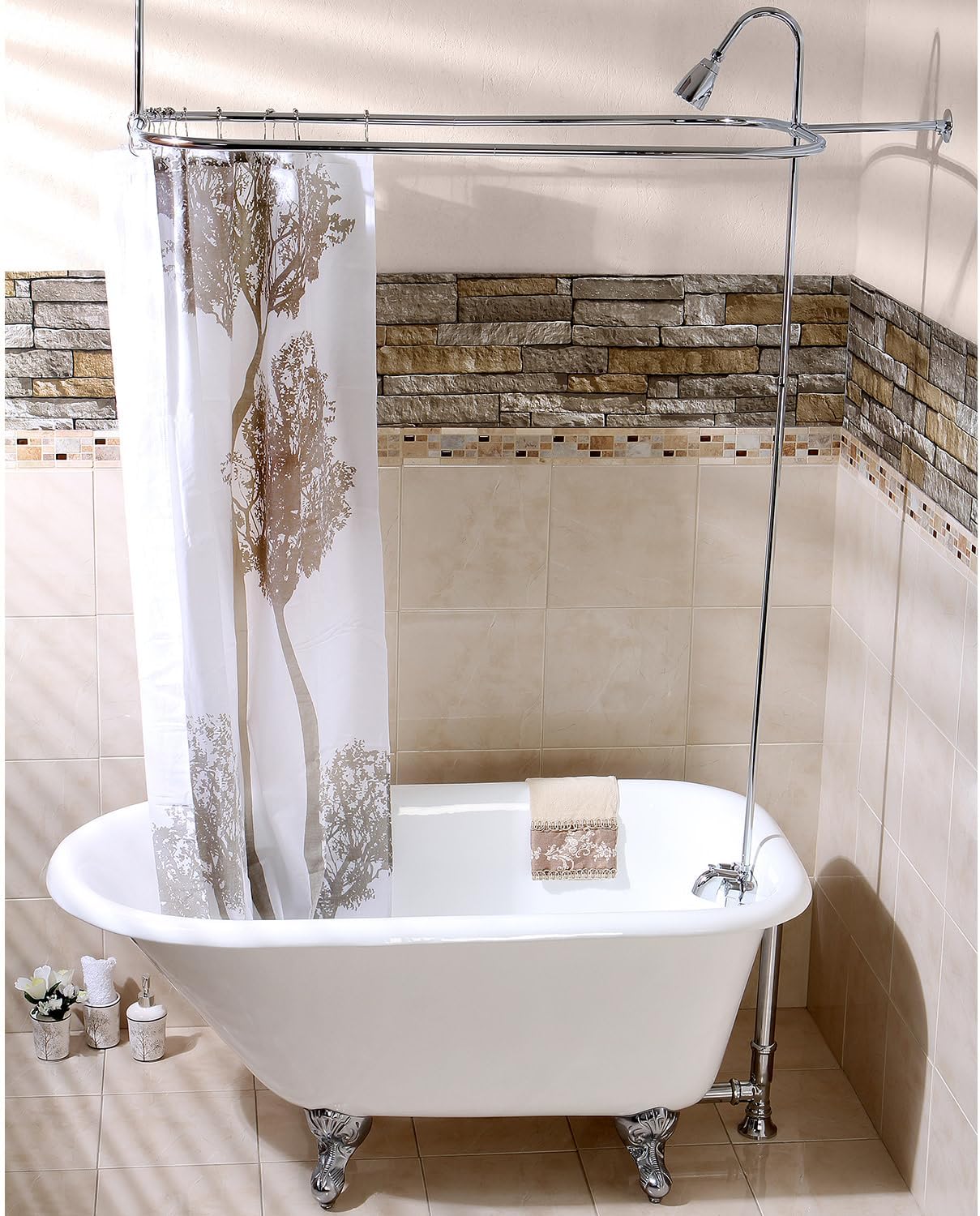 Kingston Brass Vintage Shower Ring with Ceiling Support